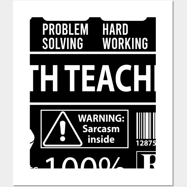 Math Teacher T Shirt - MultiTasking Certified Job Gift Item Tee Wall Art by Aquastal